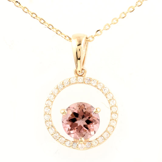 0.69 Carats Multi Tourmaline 14K Gold Pendant