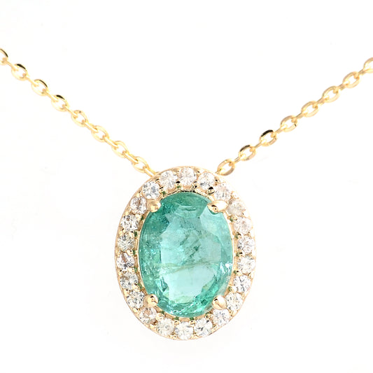 1.31 Carats Emerald 14K Gold Pendant